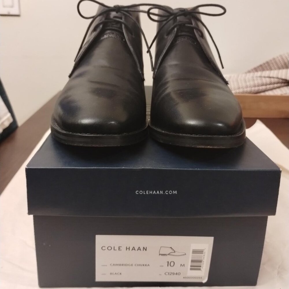 Cole Haan - Chukka Leather Boots - Color: Black - Size: 10